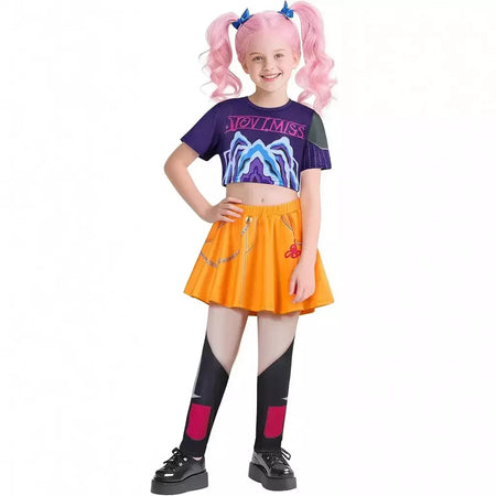 Halloween crianças zoey mira rumi cosplay traje carnaval, k-pop caçadores menina grupo ídolo role play vestir-se terno