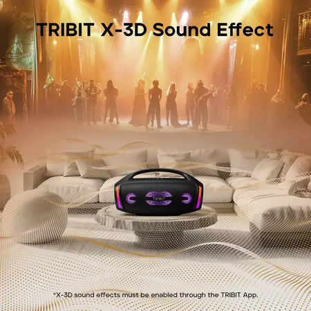 TRIBIT StormBox Blast 2 - Caixa de som Bluetooth potente, 200 W de potência com subwoofer, caixa de som grande, à prova d'água IP67, 30 h de reprodução, controle por aplicativo, LED RGB, para karaokê de festa