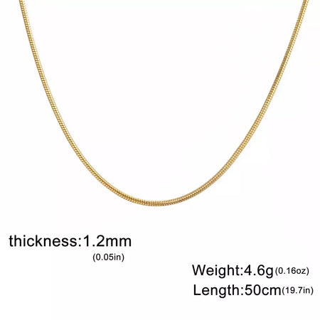 My Shape Rodada Cobra Cadeia Colar para Mulheres Homens Aço Inoxidável Link Cadeia 0.9mm 1.2mm 2mm Cadeia Gargantilha Moda Jóias Presentes