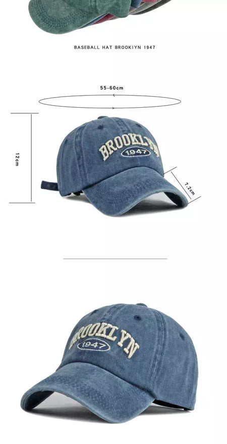 Boné de beisebol para quatro temporadas masculino e feminino, casual retrô lavado de algodão, bordado snapback, proteção solar unissex, verão, 4 estações