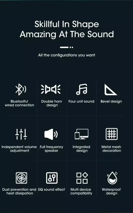 Xikcu sem fio bluetooth e pc soundbar com fio alto-falante alimentado por usb soundbar para tv pc portátil sistema de áudio surround de cinema em casa