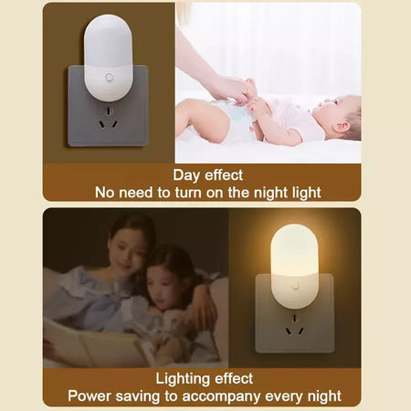 Lâmpada de cabeceira LED Mini Night Light, EU, EUA Plug, Proteção para os olhos, Uso para Quarto, Sala de estar, Alimentação do bebê