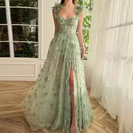 Vestido de renda linha A, alta qualidade, até o chão, trem de capela, boêmio, design real, tamanho grande, vestido de noite, estilo vintage, elegante