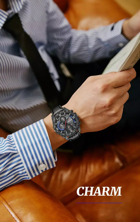 2023 nova marca famosa de luxo negócios esportes moda criativa couro quartzo calendário 3atm à prova dwaterproof água série piloto relógios masculinos