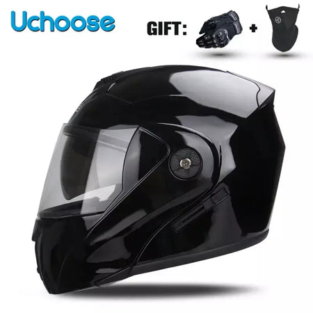 Unisex Capacete com viseira, lente dupla, seção transversal, segurança, modular, flip, capacete, certificação DOT, Uchoose
