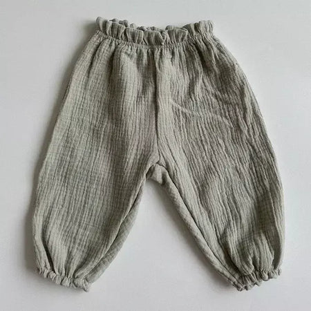 Calças de bebê de algodão orgânico recém-nascidos outono primavera verão inverno bonito impressão macia musselina roupas calças pantalons capris