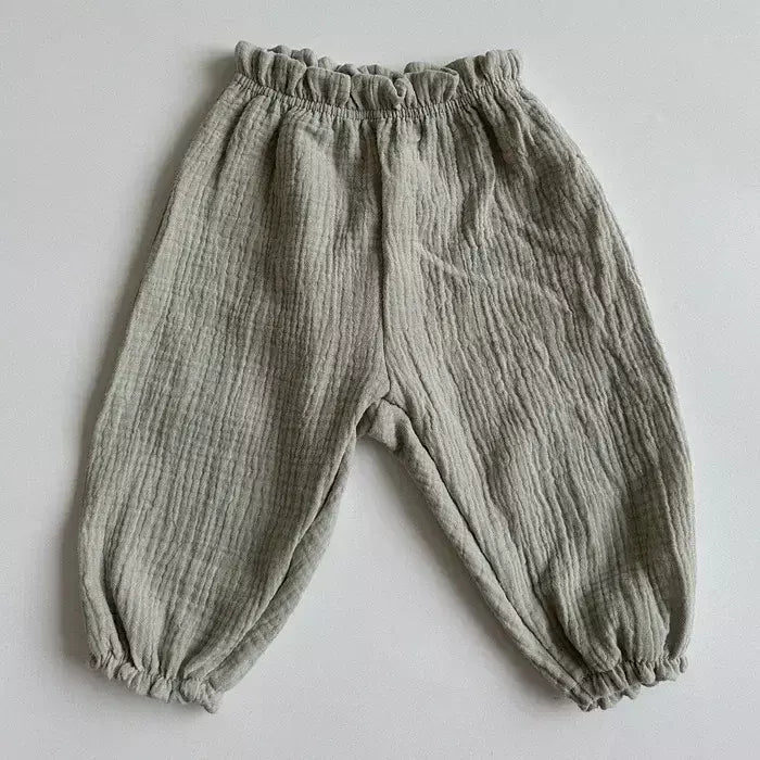 Calças de bebê de algodão orgânico recém-nascidos outono primavera verão inverno bonito impressão macia musselina roupas calças pantalons capris