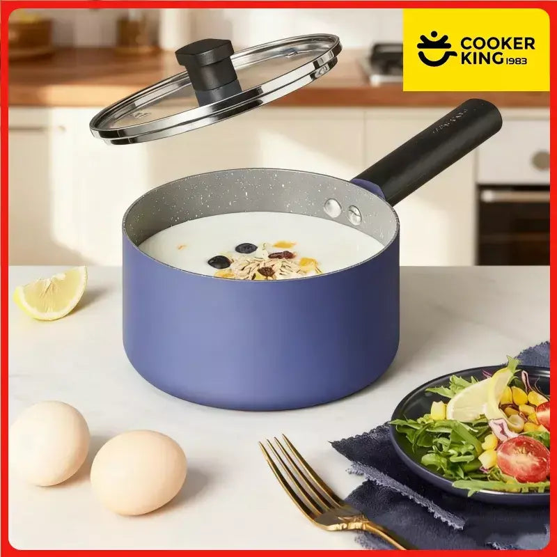 CoOKER KING 16 CM Pote de Leite Panela de Revestimento de Pedra Médica Cozinha Doméstica Macarrão Instantâneo Panela de Ensopado Fervente Panela de Congee em Estoque