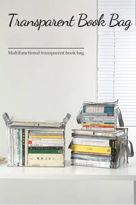 Caixa de livro dobrável estudante dormitório sala de aula livro organizador transparente à prova dwaterproof água casa livro organizando caixa armazenamento