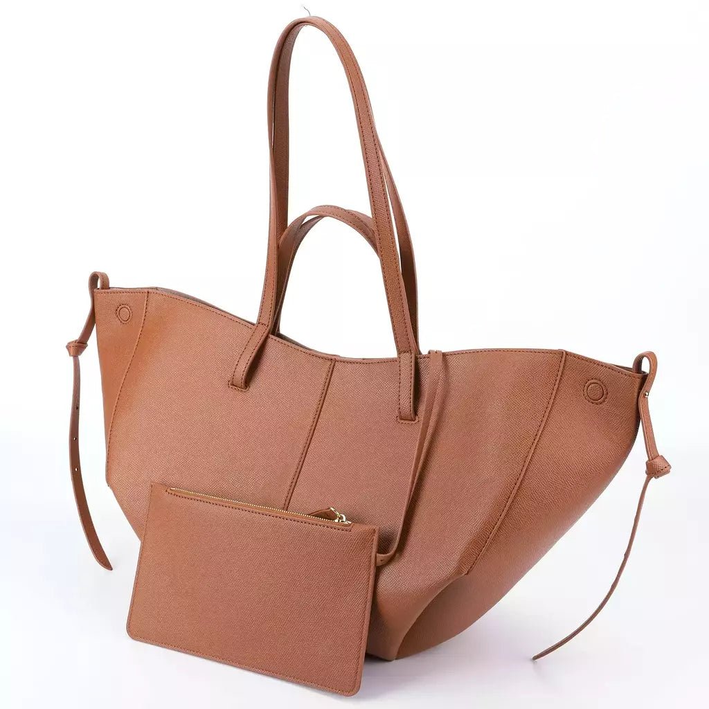 Bolsa de ombro elegante de grande capacidade para mulheres, Bolsa de lazer de couro PU