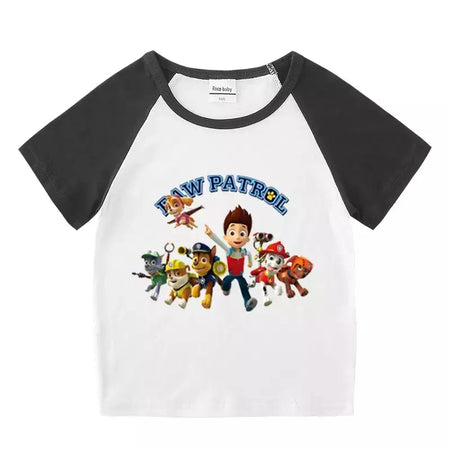 Boys Paw Patrol T-shirt manga curta Top e Shorts Set, bebê meninos roupas, roupas dos desenhos animados, terno verão, novo conjunto infantil, 2022, 2pcs