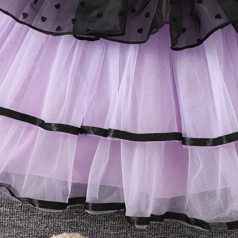 Vestido de menina de halloween vampiro vestido fofo para meninas crianças vestido de princesa roxo roupas legais lolita fantasia de festa de carnaval