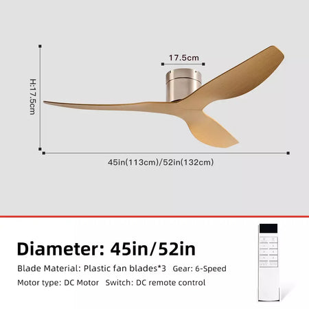 FUMANJIA Ventilador de teto retrô industrial de 45/52", ideal para áreas de vida/jantar, casa e escritório - Motor inversor DC silencioso de 6 velocidades