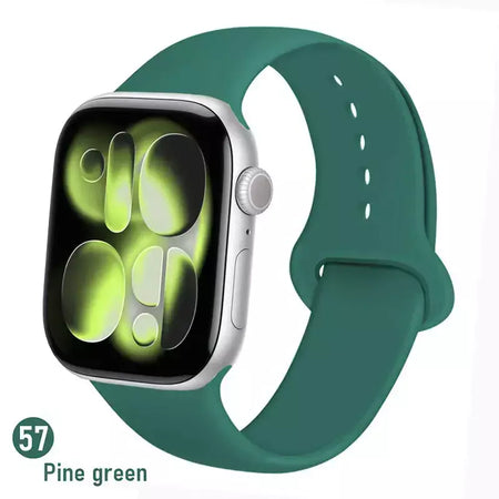 Pulseiras de silicone para apple watch pulseira 44mm 45mm 40 41mm 42-46mm pulseiras esportivas iwatch série 10 11 9 8 7 6 5 4 se ultra 3/2 49mm