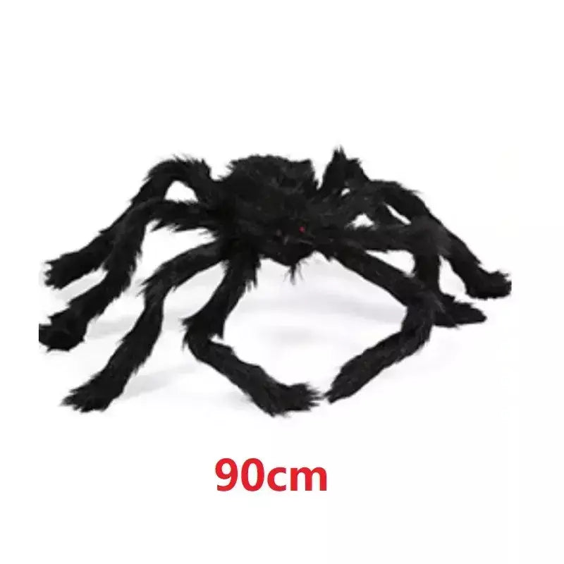 Halloween preto assustador aranha gigante enorme teia de aranha decoração de halloween para casa barra casa assombrada adereços férias decoração ao ar livre