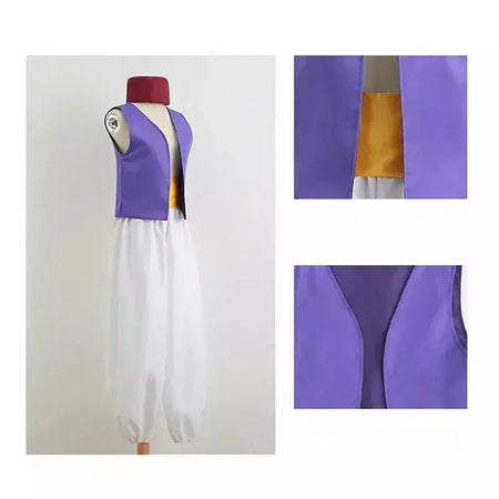 Adulto aladdin príncipe traje nuvens árabes cosplay com cinto e chapéu para festa de halloween desempenho lâmpada de deus vestido de festa