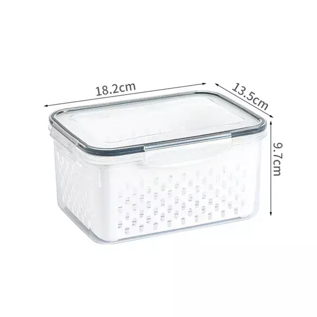 Caixa de armazenamento de geladeira organizador de frutas vegetais frescos caixas de drenagem cesta recipientes de armazenamento despensa organizadores de cozinha