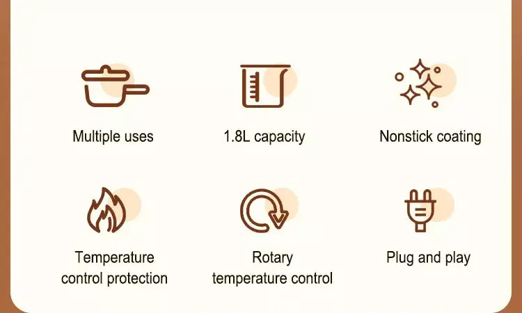 Panela multifuncional doméstica, 220v/110v, camada única/dupla, panela quente, mini máquina de cozinhar elétrica, panelas antiaderentes, ue/usplug
