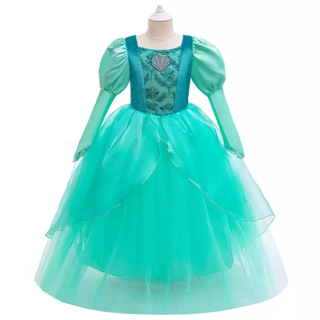 Meninas escala roxa princesa sereia ariel cosplay vestido de halloween vestido de festa de aniversário meninas verão praia vestido de férias