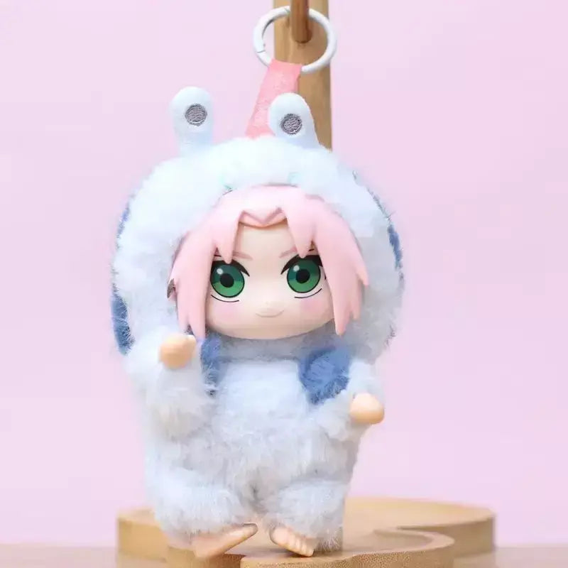 Naruto besta de cauda série brinquedos de pelúcia bonito sasuke sakura bonecas de vinil kawaii gaara hinata kakashi saco chaveiros para presente aniversário