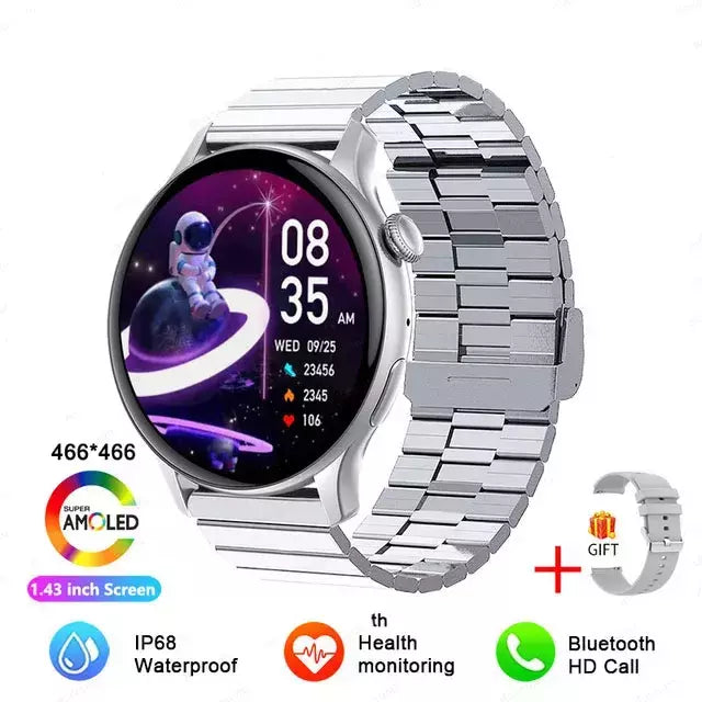 NFC Smartwatch para Mulheres, Tela HD, Rastreador de Saúde, Esportes, Voz, Chamada Bluetooth, Huawei, Xiaomi, Senhoras, Novo, 466x466, 2022