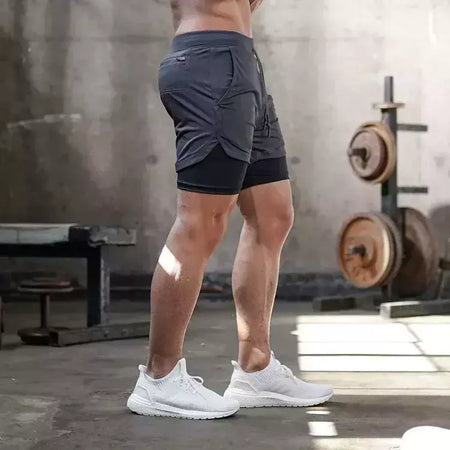 Masculino Anime 2 em 1 Calções Esportivos, Calções de Compressão Atlético Calças de Treino Fitness Running Sportwear, Desempenho Ginásio
