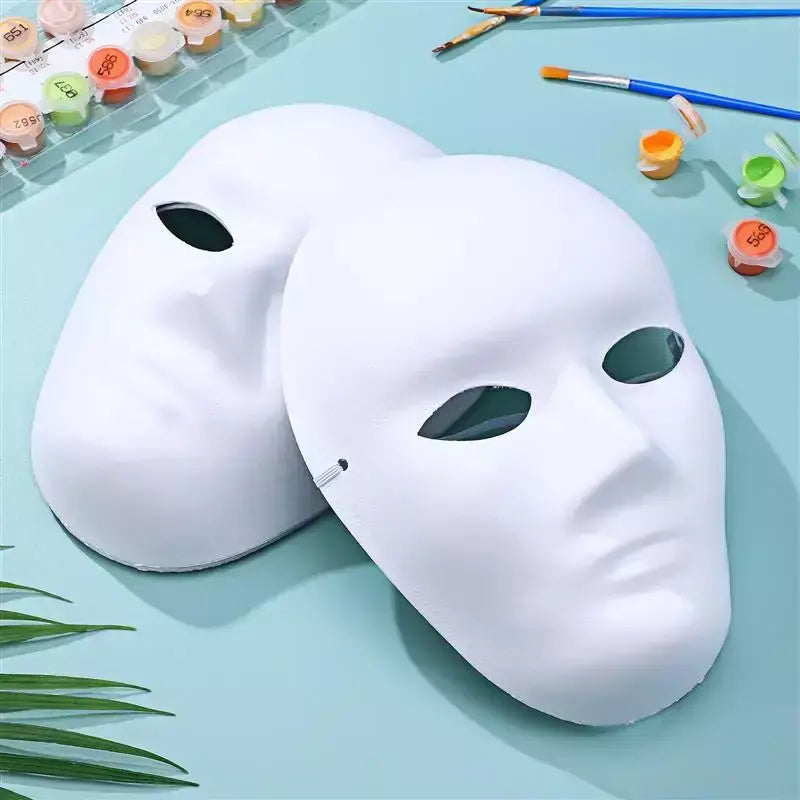 4 pçs máscaras faciais completas em branco branco para halloween cosplay festa artesanato encolher poros hidratante máscara facial fazer pele brilhante