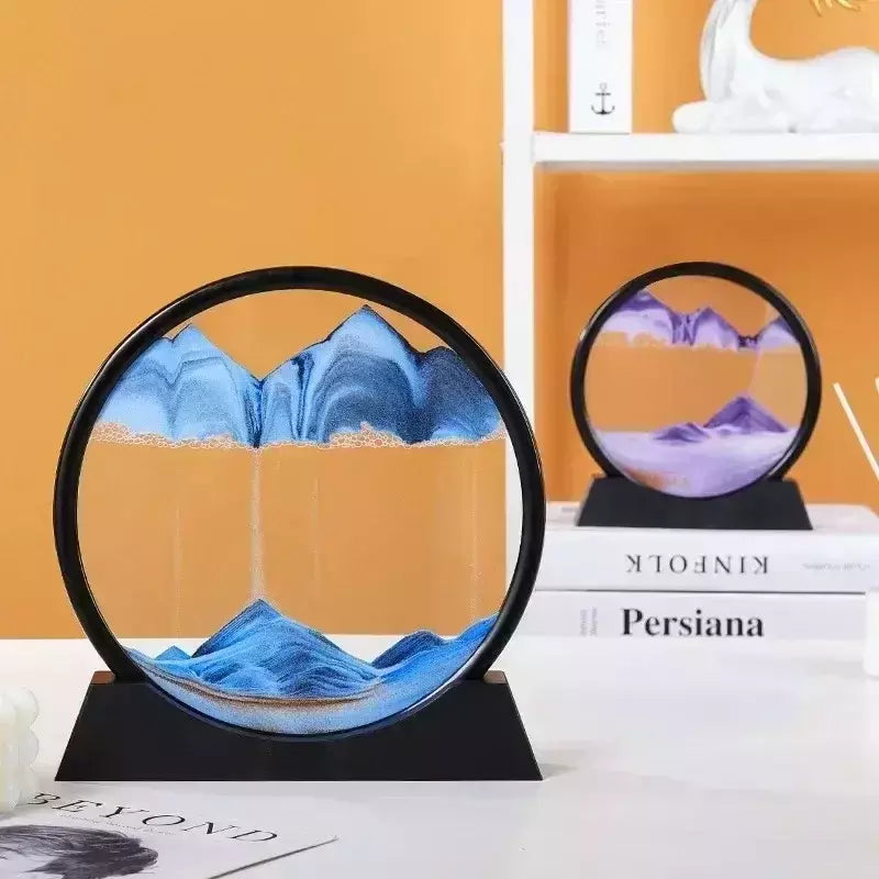 3D Moving Sand Art Picture, Vidro Redondo, Sandscape Do Mar Profundo, Ampulheta, Artesanato Fluindo, Pintura Em Areia, Escritório, Decoração De Casa, Presente