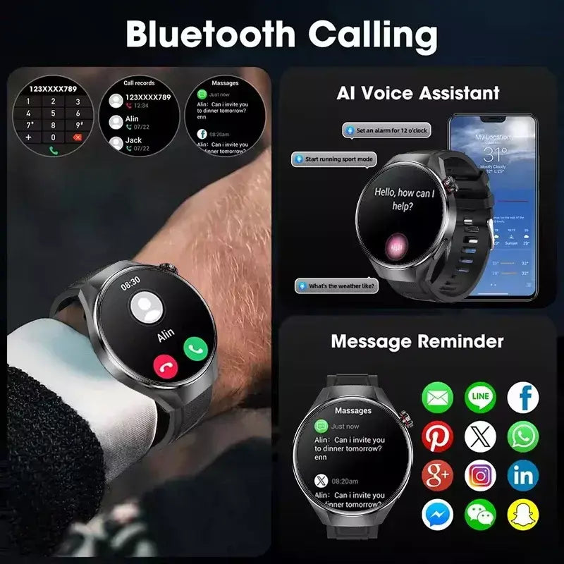 2025 novo relógio original g5 plus relógio inteligente 1.75 "hd tela amoled gps pista freqüência cardíaca bluetooth chamada bússola smartwatch para homem