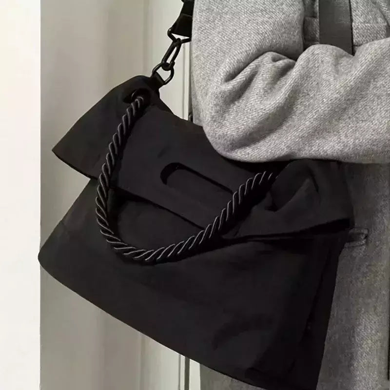 Bolsa crossbody de nylon para mulheres, sacola grande, estilo ocioso, deslocamento escolar, estoque de moda, nova, 2024