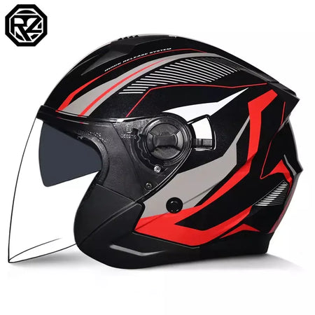2025 mais recente capacete da motocicleta de alta qualidade metade cobrindo lente dupla cascos para motos masculino feminino casal capacetes de moto