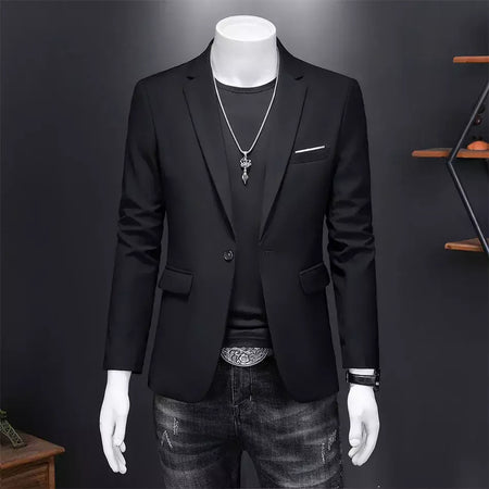 Blazer Casual de Negócios Masculino, Jaqueta Monocromática, Casacos Oversize, Smoking Masculino, Roupas de Marca, Roupas de Trabalho, Plus Size M-6XL