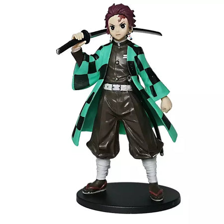 Anime figura demônio slayer figuras kimetsu não yaiba boneca tanjiro nezuko zenitsu estatueta inosuke guerreiro figura de ação modelo brinquedos