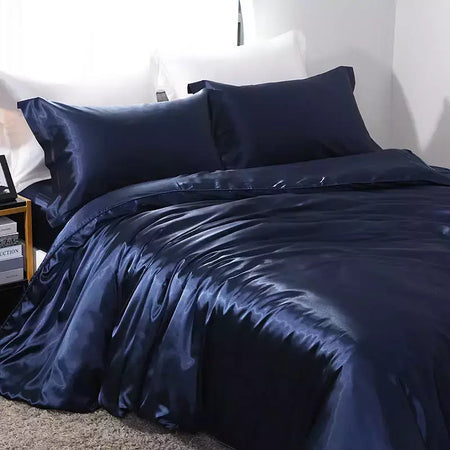 Luxo Satin Bedding Set Capa de edredão com fronha Estilo Europeu King Queen Size Confortável Bed Set Covers Folha de linho