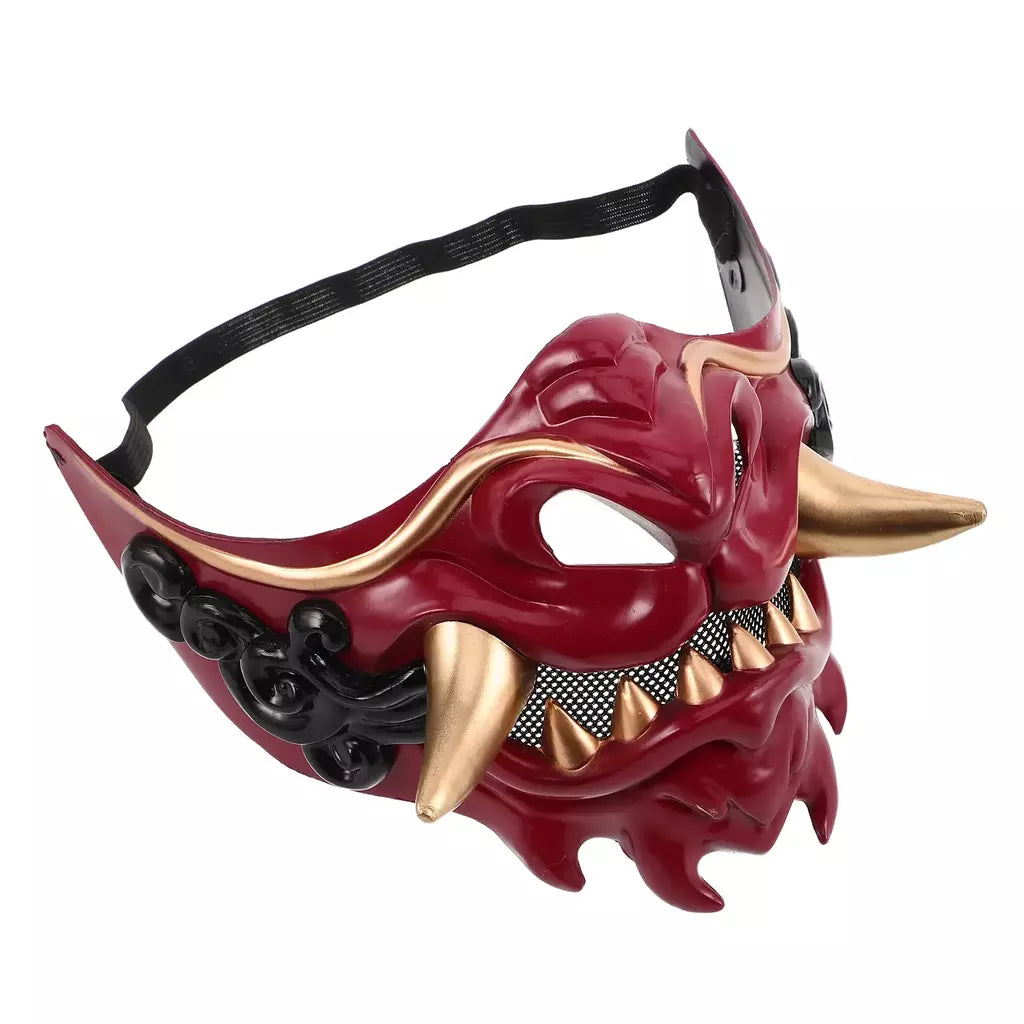 1pc japonês samurai máscara para homens máscara do diabo halloween carnaval festa traje adereços plástico demônio máscara festa de halloween vestir-se
