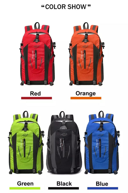 Nova mochila de viagem unissex, feminina e masculina, caminhadas ao ar livre, montanhismo, grande capacidade, leve, ciclismo, acampamento