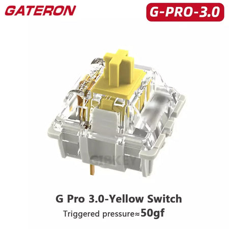 Gateron branco amarelo prata pro 2.0 v2 switch 3pin rgb linear tátil vermelho marrom switches para teclado mecânico permutável quente