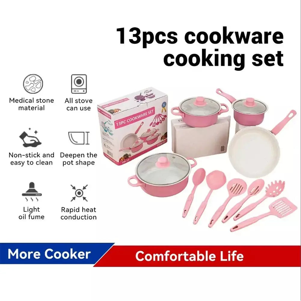 12pçs conjunto de panelas antiaderentes, pires, forno holandês, frigideira, conjuntos de cozinha, panela de indução e panela empilhável