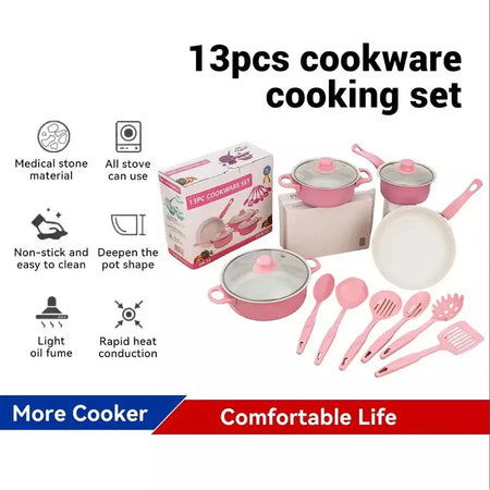 12pçs conjunto de panelas antiaderentes, pires, forno holandês, frigideira, conjuntos de cozinha, panela de indução e panela empilhável