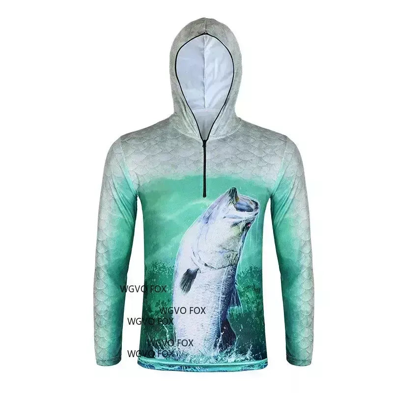 2025 sublimação meio zíper fino ajuste hoodie personalizado venda quente impressão camisa de pesca à prova ultravioleta torneio camisa de pesca
