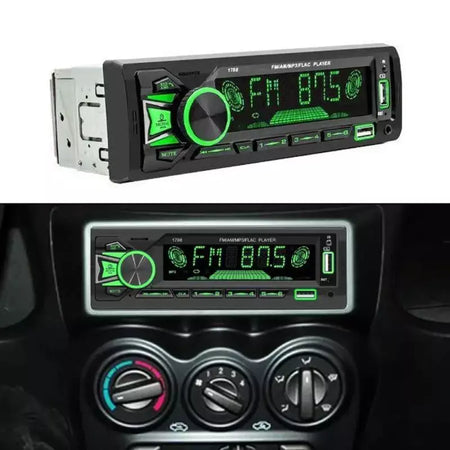 Universal 1 DIN Car MP3 Player B-tooth WIRELESS, Rádio FM, Entrada USB/TF/AUX, Carregador Rápido, Display de Tempo, Estéreo Multimídia para A