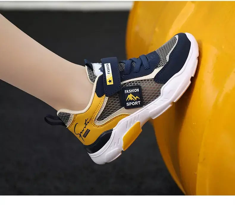 Única rede crianças sapatos meninos tênis verão respirável superfície antiderrapante meninas tênis casuais esportes correndo sapatos ao ar livre