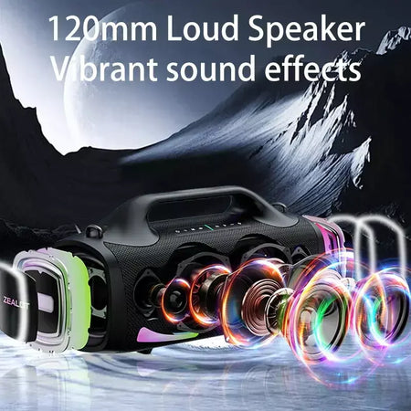 Zealot S79 100W alto-falante sem fio, alto-falante subwoofer portátil ao ar livre, qualidade de som Hifi, emparelhamento duplo, carregamento rápido, 24000mAh.