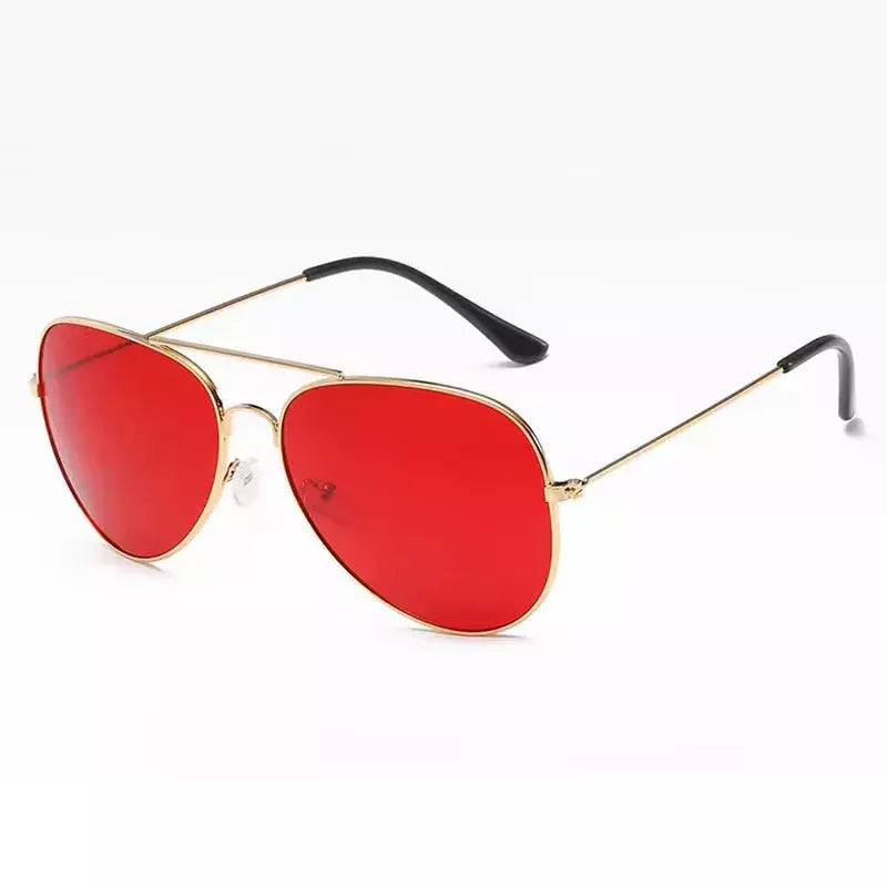 Óculos de sol clássicos Retro Pilot Ocean para homens e mulheres, metal unissex, vermelho, amarelo, 3025, óculos de direção, verão, 2024