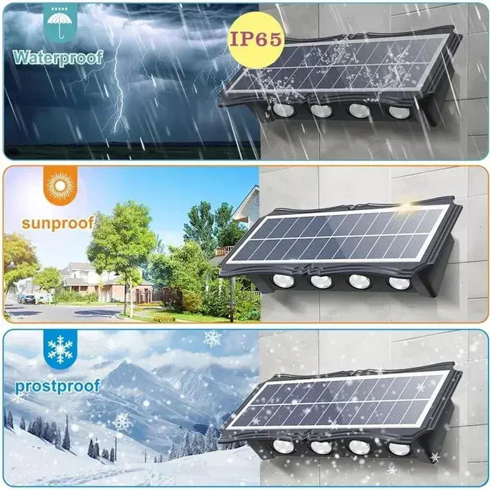 Lâmpada de parede solar ao ar livre led luz solar à prova dwaterproof água para cima e para baixo iluminação luminosa quintal decoração do jardim luzes movidas a energia solar
