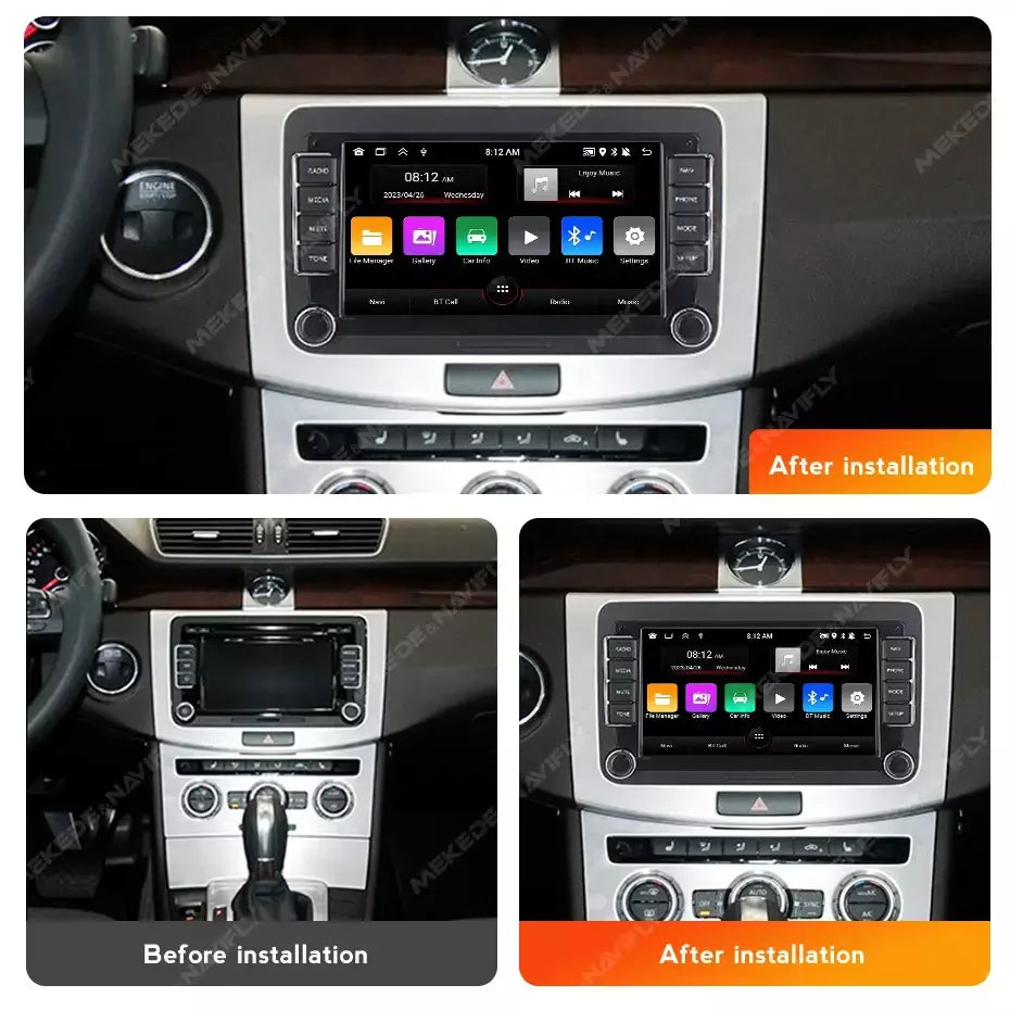 Mekede android autoradio para volkswagen passat b6 b7 golf 5 6 polo jetta skoda rádio do carro multimídia playergps wifi rds carplay