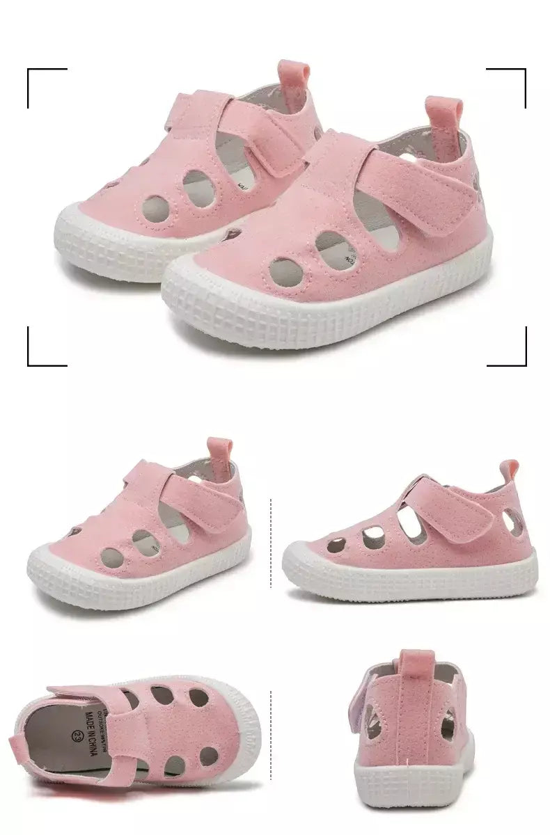Crianças metade sandálias meninos esportes sapatos casuais recortes oco moda 2024 nova primavera verão crianças meninas sandálias 21-30