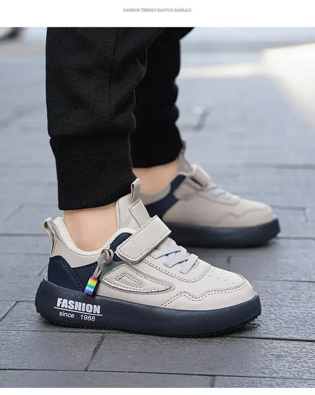 Meninos tenis tênis crianças sapatos moda de luxo couro crianças casual tênis plataforma sapatos esportivos para menino 4 a 12 anos