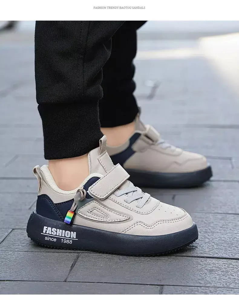 Meninos tenis tênis crianças sapatos moda de luxo couro crianças casual tênis plataforma sapatos esportivos para menino 4 a 12 anos