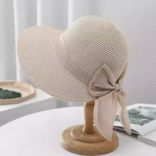 Casual palha chapéu com aba larga para as mulheres, respirável praia chapéu com proteção uv, verão